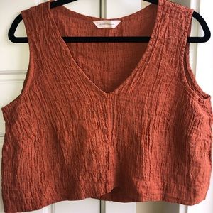 Elizabeth Suzann Linen Gauze Crop Tank Size Large